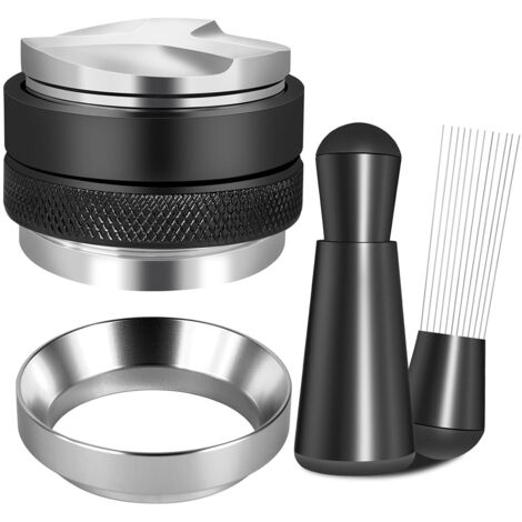 Distributeur de café à double tête, tasseur à trois palettes en acier inoxydable, tasseur doseur 2 en 1 de 53 mm (1/5)