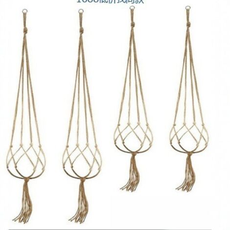 Corde décorative pour suspendre une plante, ornée d'un pompon, avec crochet extérieur, 122 cm de long (1/5)