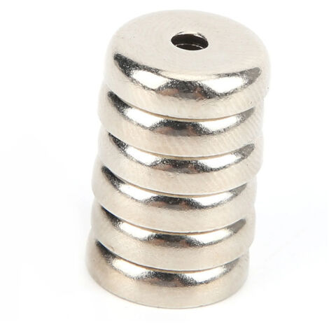 Aimant pour pot A36 à trou fraisé, aimant néodyme à adsorption, aimant en bore pour pot, aimant rond à trou fraisé (vendu par lot de 6) (1/5)