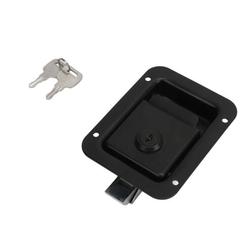 Accessoires pour caravanes et camping-cars : serrure plate encastrée 12092 mm avec deux clés, panneau de carrosserie. (1/5)