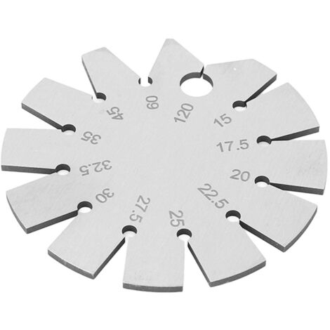 Gabarit d'angle, gabarit de biseau en acier inoxydable, outil de mesure d'angle, plage 15°-120°. (1/5)