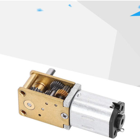 Moteur miniature CC N20 à basse vitesse avec réducteur à vis sans fin et engrenage entièrement métallique, 12 V CC, 53 tr/min (1/5)
