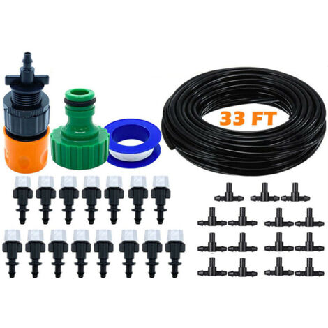 Système d'irrigation goutte à goutte de 10 mètres, kit de tuyau d'arrosage automatique pour jardins botaniques, mini-arroseur, robinet pour plantes en pot (1/5)