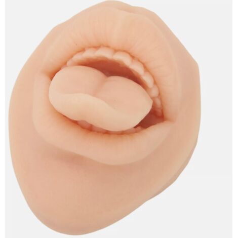Modèle de bouche et de langue en silicone 3D simulé en deux parties, avec support d'exposition et outil d'entraînement à la perforation de la bouche et de la langue (1/5)