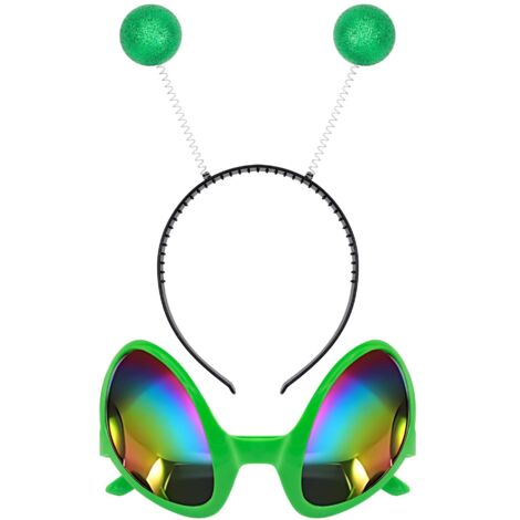 Bandeaux extraterrestres très populaires, lunettes amusantes argentées et vertes sur le thème des extraterrestres, pinces à cheveux martiennes, en stock. (1/5)