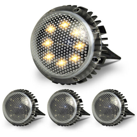 Lampadaires solaires LED pour allées de jardin, lampes disque extérieures (lot de 4) (1/5)