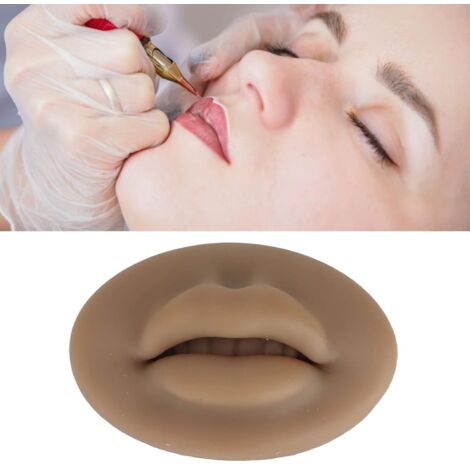 Simulation 3D de maquillage permanent : tatouage des lèvres – Apprentissage et pratique – Modèle – Outils – Dents visibles (1/5)