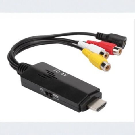 Convertisseur HDMI vers AV, convertisseur haute définition HDMI vers AV, câble court HDMI vers AV mâle vers femelle (1/5)
