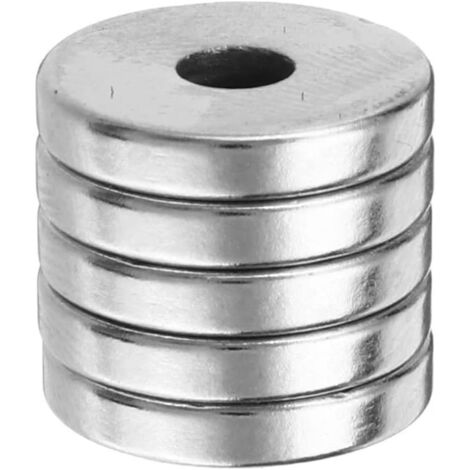 Aimant néodyme de 4 mm avec trou de 15 x 3 mm, aimant puissant pour loisirs créatifs, bricolage scientifique, aimant pour réfrigérateur, aimant rond avec trou (1/5)