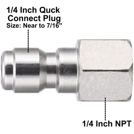 Adaptateur de machine à laver les voitures tout en cuivre pour la conversion du tuyau de sortie du pistolet à eau du filetage mâle M14 au filetage mâle M18x1,5 vers un connecteur mâle à connexion rapi (1/5)