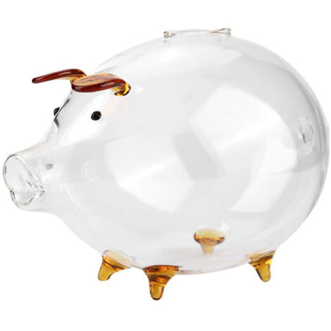Tirelire créative en verre transparent avec pièces de monnaie, cadeau d'anniversaire pour garçons et filles, objet décoratif, couleur café. (1/5)
