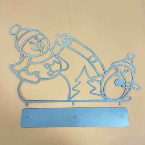 Décorations de Noël pour le jardin extérieur, cadres décoratifs illuminés et enneigés, panneaux, ornements en fer forgé, deux sculptures de neige en fer forgé (1/5)