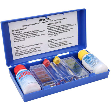 Kit de base pour analyse de l'eau de piscine : mesure précise du pH, détection du chlore, kit d'analyse de la qualité de l'eau, outils OTO pour piscine (1/5)