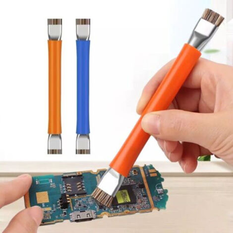 Brosse de sécurité ESD, brosse de nettoyage antistatique pour carte mère PCB, une paire de brosses mécaniques en acier, antistatique. (1/5)