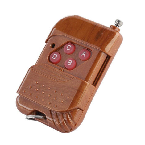 Télécommande sans fil, émetteur de télécommande sans fil RF 433 MHz 1 à 4 canaux en acajou, portée de contrôle maximale de 100 mètres. (1/5)