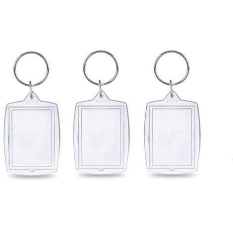 50 cadres photo transparents vierges en acrylique avec boucle métallique pour créer des porte-clés incurvés à personnaliser soi-même, personnalisation recto-verso (1/5)