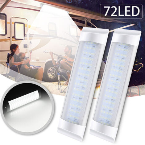 Plafonnier intérieur à 4 rangées de 72 LED avec interrupteur, lumière blanche, 24 V, convient aux remorques, camions, camping-cars, etc. (1/5)