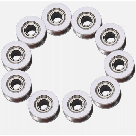 Lot de 10 poulies à gorge en V V624ZZ pour mouvement linéaire, 4136 mm (1/5)
