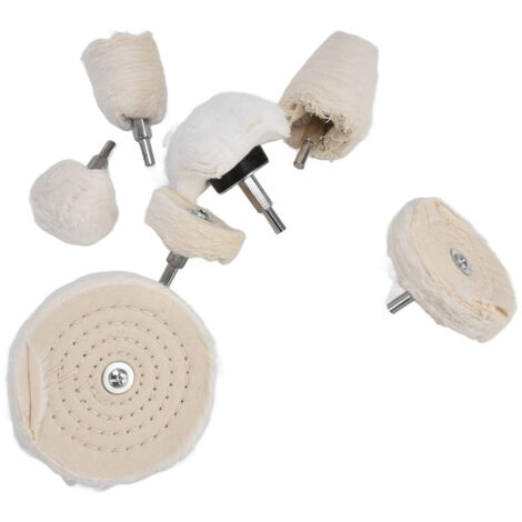 Ensemble de 7 disques de polissage, tige de 6,35 mm, tampon de polissage en tissu de coton, abrasif. (1/5)