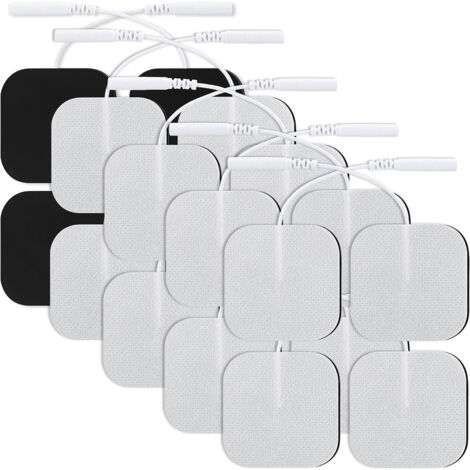 Accessoires pour masseur numérique : électrodes adhésives en tissu non tissé de 5 x 5 cm pour la stimulation et le massage musculaire. (1/5)