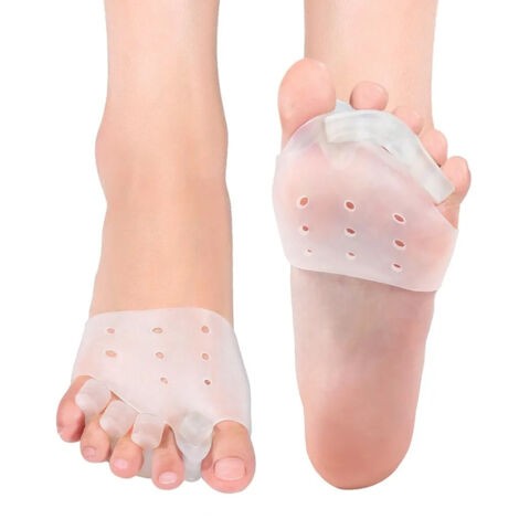 Coussinets pour les pieds et séparateurs d'orteils vendus en ensemble, deux paires incluses, une paire de coussinets pour l'avant-pied et une paire de séparateurs d'orteils.