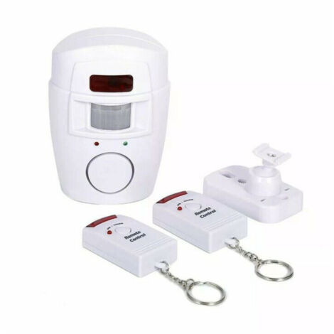 Alarme infrarouge sans fil à double télécommande avec capteur, alarme sans fil PIR à détection de mouvement pour garages et camping-cars. (1/5)