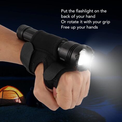 Gants de plongée avec lampe torche, support universel mains libres en nylon épais pour lampe torche, dragonne ajustable, accessoire pour lampe torche (1/5)
