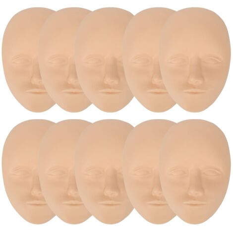 Peau moulée stéréoscopique 3D pour la pratique du maquillage permanent, peau d'entraînement pour le visage entier, modèle de tête humaine réaliste, modules pour les sourcils, les yeux et les lèvres. (1/5)