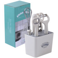 Kit d'Outils de Cuisine avec Tabouret de Rangement - Accessoires Cuisine Multifonctions