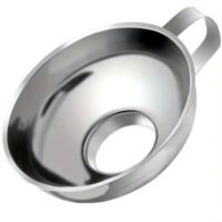Embudo de acero inoxidable con asa para tarros de boca ancha y estándar, embudo de boca ancha para transferir ingredientes líquidos y secos, fluidos, aceites,
