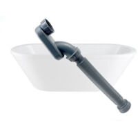 juego de tubería universal plana para lavabo de baño, a prueba de fugas, para bañera independiente, tubería de agua de plástico, tubo de drenaje retráctil de perfil bajo, sifón en P.