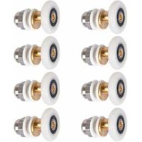 Rodillos para cabina de ducha – rodillos para puerta corredera – rodillos de repuesto – diámetro del rodillo 27 mm – 8 unidades