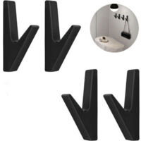 Ahlsen Perchero multiusos para colgar en la pared, color negro, moderno y minimalista, con tornillos para cocina, baño, dormitorio, entrada
