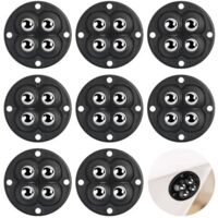 Ahlsen Paquete de 8 ruedas de bolas - 4 ruedas - Ruedas autoadhesivas universales pequeñas - Ruedas giratorias de 360° - Ruedas para muebles - Planas, Acero, Acrilonitrilo Butadieno Estireno, Madera