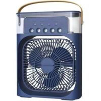 Mini aire acondicionado de mesa USB con difusor de agua, difusor de aroma, humidificador, temporizador, apagado automático, giratorio, LED de 7 colores, silencioso, portátil, para casa, oficina y camp