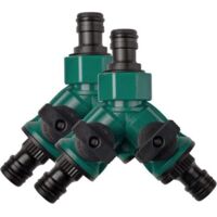 Juego de 2 conectores de manguera bidireccionales con válvula de cierre, conector rápido para manguera de jardín, conector para manguera de jardín para grifos de 3, 4 y 6 pulgadas.