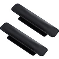 Juego de 2 tiradores adhesivos de plástico estilo granero para muebles, cuadrados, ocultos, para puertas de armarios, negros