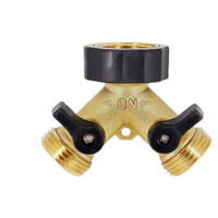 Ahlsen Grifo doble para lavadora, distribuidor en Y de 2 vías de 3/4 pulgadas para conectar 2 dispositivos, grifo doble para lavadora