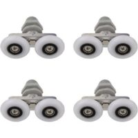 Rodillos para mampara de ducha, ruedas dobles, ruedas deslizantes, repuesto para mampara de ducha de baño, 25 mm, 4 unidades