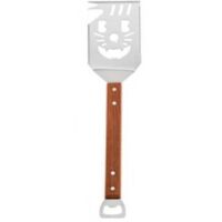 Espátula para parrilla 7 en 1, utensilio de cocina multifuncional con mango de madera, espátula de acero inoxidable para parrilla, accesorio de cocina ideal