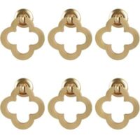 [6 pièces boutons d'armoire à fleurs dorées, anneau d'armoire en laiton brossé en alliage de zinc, boutons de commode, quincaillerie de meubles pour armoires de cuisine, tiroirs, portes de placard, f,