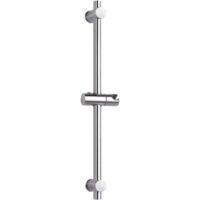 Barra de ducha de acero inoxidable 304 con altura y soporte de ángulo ajustables, acabado en acero inoxidable cepillado y cromo pulido, acero inoxidable cromado, cromo pulido, 66 cm