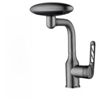 Grifo de baño de 4 modos, rotación de 360°, rociador multimodo, fácil instalación, diseño robusto - Gris
