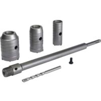 Juego de brocas para sierras de corona de Ø30 mm, 40 mm y 50 mm, broca para hormigón de 350 mm con varilla de extensión SDS Plus y punta de carburo de tungsteno, sierra de corona para ladrillo, piedra