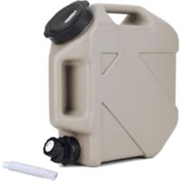 Contenedor de agua con grifo y tapa de rosca, libre de BPA, contenedor portátil de agua potable con asa, para caravana, picnic y senderismo.