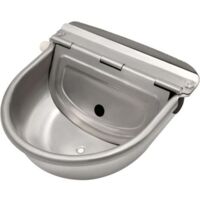 Bebedero de agua de acero inoxidable con tapón de drenaje y válvula de flotador ajustable para caballos, perros, ganado vacuno, cabras, ovejas y cerdos. Bebedero automático para ganado.
