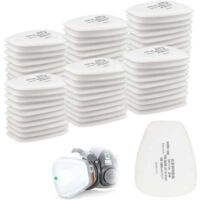 Paquete de 60 filtros de algodón 3M para mascarilla facial completa, filtro de inserción CN 5n11, compatible con filtros 6000, 6200, 6800, 7501, 7502 y FF402 (blanco)