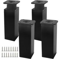 patas ajustables para muebles, patas de mesa de metal, patas negras para muebles de 15 cm con 16 tornillos, patas para gabinetes de cocina, mesa ajustable