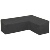 Funda para sofá esquinero de jardín en forma de L, impermeable, de tela Oxford, color negro - 286 x 286 x 82 cm