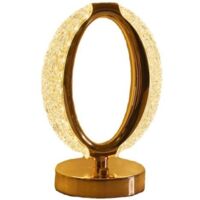 Lámpara de noche de cristal recargable con diseño de letra O, control táctil de 3 colores, luz ambiental decorativa moderna